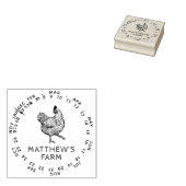 Ronde datum van maand Rustic Chicken Eg Boerderij Rubberstempel (Gestempeld)
