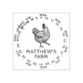Ronde datum van maand Rustic Chicken Eg Boerderij Rubberstempel (Afrduk)