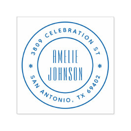 Ronde Deco Typografie Naam Retouradres Zelfinktende Stempel