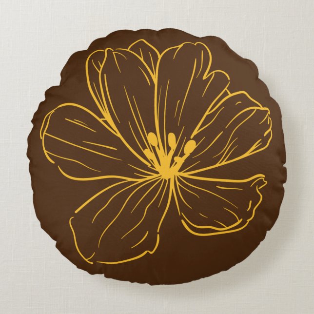 Ronde decoratieve kussens (40,6 cm) Kleine bloem (Voorkant)