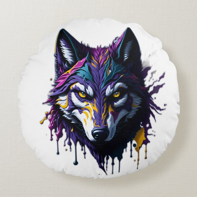 Ronde decoratieve kussens met twee verschillende v (Voorkant)