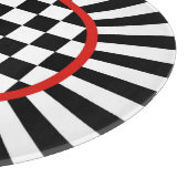 Ronde decoratieve snijplank van glas met narrenrui (Hoek)