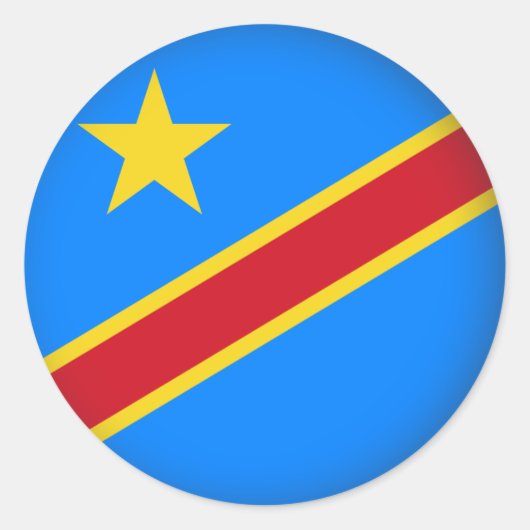 Ronde Democratische Republiek Congo Ronde Sticker (Voorkant)