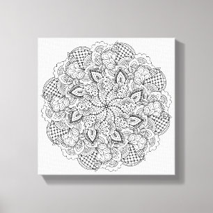 Ronde deur 6 canvas afdruk