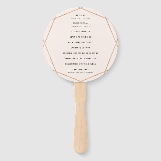 Ronde Diamant Edelsteen Geometrische bruiloft Prog Handwaaier (Achterkant)