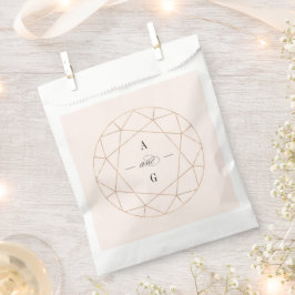 Ronde Diamant Gem Geometrische Monogram Chique Bru Bedankzakje