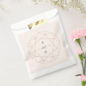 Ronde Diamant Gem Geometrische Monogram Chique Bru Bedankzakje (Gezegeld)