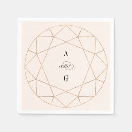 Ronde Diamant Gem Geometrische Monogram Chique Bru Servet