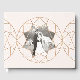 Ronde diamant geometrische chique bruiloft foto gastenboek