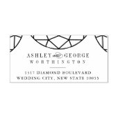 Ronde Diamanten Geometrisch Monogram Chic Trouwrin Zelfinktende Stempel (Design)