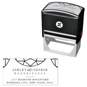 Ronde Diamanten Geometrisch Monogram Stijlvolle Tr Zelfinktende Stempel