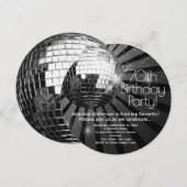 Ronde Discobal 70e verjaardagsfeest Kaart (Voorkant / Achterkant)