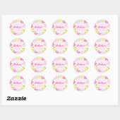 Ronde Ditsy Bloem Favor Sticker (Vel)