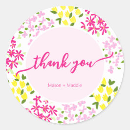 Ronde Ditsy Bloem Favor Sticker
