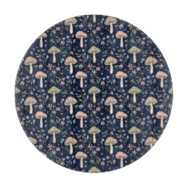 Ronde donkerblauwe paddestoelen-schimmel cirkelkaa snijplank