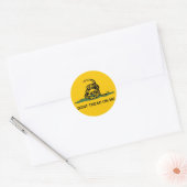 Ronde Dont Tread op Me Sticker -gadsden theefeest (Envelop)
