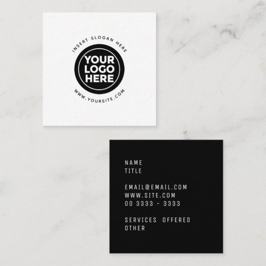 Ronde Douane Uw Logo van het Bedrijf Vierkante Visitekaartje (Voorkant / Achterkant)