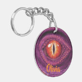 Ronde Dragon's Eye acryl sleutelhanger (Voorkant Links)