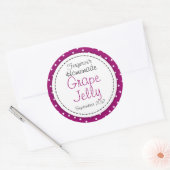 Ronde Druivengelei/jam paarse potje voedseletiket Ronde Sticker (Envelop)