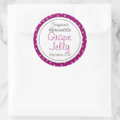 Ronde Druivengelei/jam paarse potje voedseletiket Ronde Sticker (Tas)