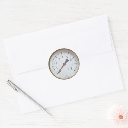 Ronde drukmeter wijzerplaat Stickers (Envelop)