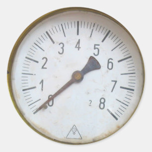 Ronde drukmeter wijzerplaat Stickers