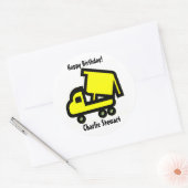 Ronde Dump Truck Verjaardagscadeau Label Label (Envelop)