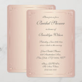 Ronde Elegant Blush Bridal Shower Invitations Kaart (Voorkant / Achterkant)