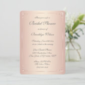 Ronde Elegant Blush Bridal Shower Invitations Kaart (Staand voorkant)