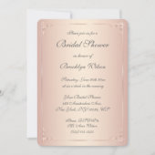 Ronde Elegant Blush Bridal Shower Invitations Kaart (Voorkant)