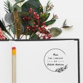 Ronde Elegant laat aangepaste bibliotheekboeken ov Zelfinktende Stempel