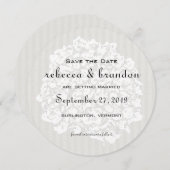 Ronde Elegant sparen-de-Datum Mededelingen van de  Save The Date (Voorkant / Achterkant)