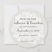 Ronde Elegant sparen-de-Datum Mededelingen van de  Save The Date (Voorkant)