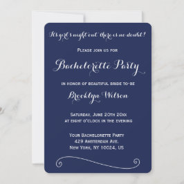 Ronde Elegante Navy Blauwe Bachelorette Feest Uitn Kaart