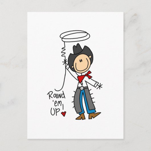 Ronde Em Up Cowboy Tshirts en Gifts Briefkaart (Voorkant)