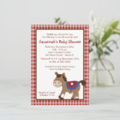 Ronde Em Up Western Horse Baby shower Invitation Kaart (Staand voorkant)