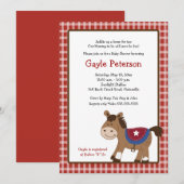 Ronde 'Em Up Western Horse Baby shower Invitation Kaart (Voorkant / Achterkant)