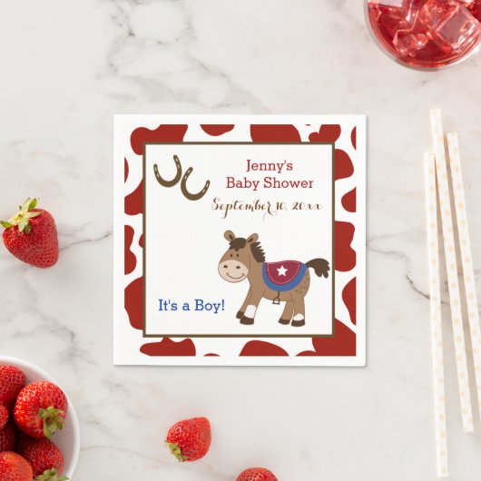 Ronde Em Up Westerne Horse Napkins Servetten (Insitu)