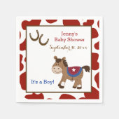 Ronde Em Up Westerne Horse Napkins Servetten (Voorkant)