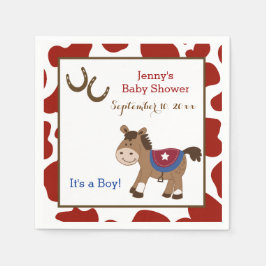 Ronde Em Up Westerne Horse Napkins Servetten