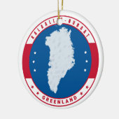 Ronde Embleem Rood Groenland Kaart Ornament (Links)