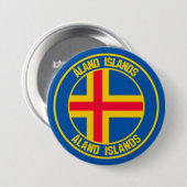 Ronde Emblem van de Åland-eilanden Button 7,6 Cm (Voorkant /achterkant)