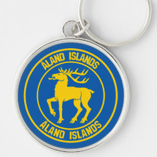 Ronde Emblem van de Åland-eilanden Sleutelhanger