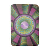 Ronde en kleurrijke moderne, decoratieve fractale  badmat (Voorkant Verticaal)