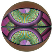 Ronde en kleurrijke moderne, decoratieve fractale  basketbal (Voorkant)