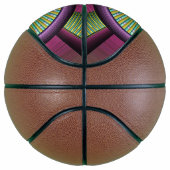 Ronde en kleurrijke moderne, decoratieve fractale  basketbal (Rechts)