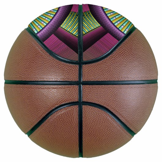 Ronde en kleurrijke moderne, decoratieve fractale  basketbal (Rechts)