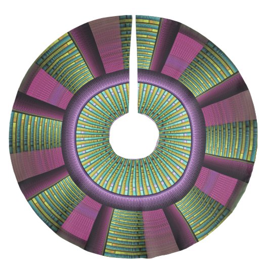 Ronde en kleurrijke moderne, decoratieve fractale  kerstboom rok (Voorkant)