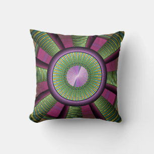 Ronde en kleurrijke moderne, decoratieve fractale  kussen