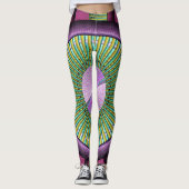 Ronde en kleurrijke moderne, decoratieve fractale  leggings (Voorkant)